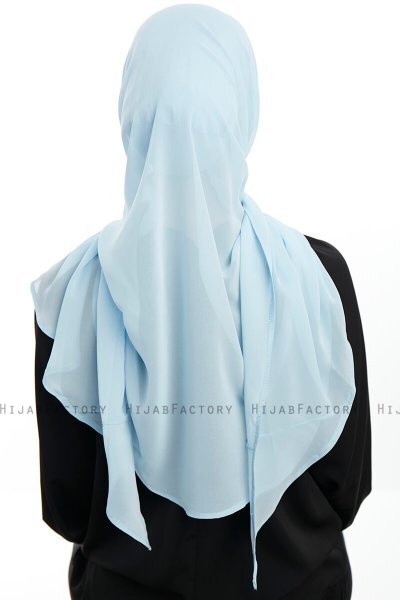 Sahar - Hijab Chiffon One Piece Bleu Clair