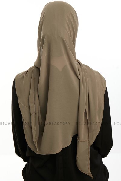 Sahar - Hijab Chiffon One Piece Olive Verte