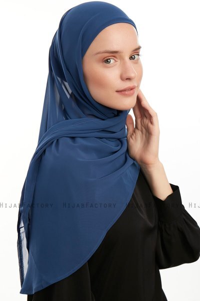 Sahar - Hijab Chiffon One Piece Indigo
