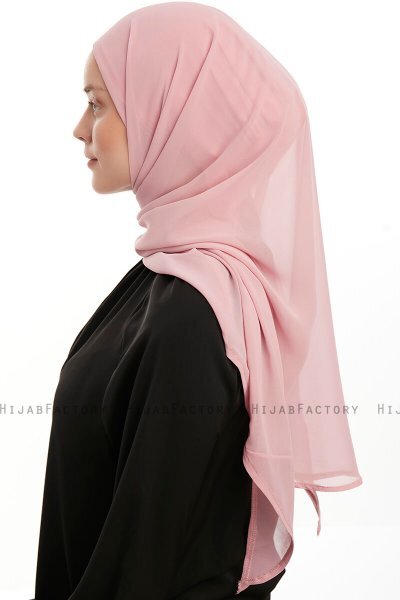 Sahar - Hijab Chiffon One Piece Rose Foncé