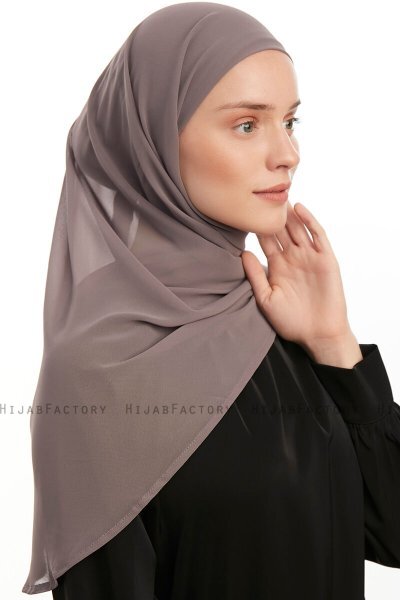 Sahar - Hijab Chiffon One Piece Steel Grey