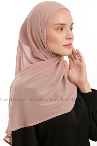 Sahar - Hijab Chiffon One Piece Saumon Clair