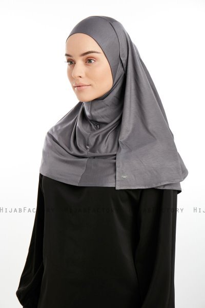 Feriha - HIjab Turban Viscose Gris Foncé
