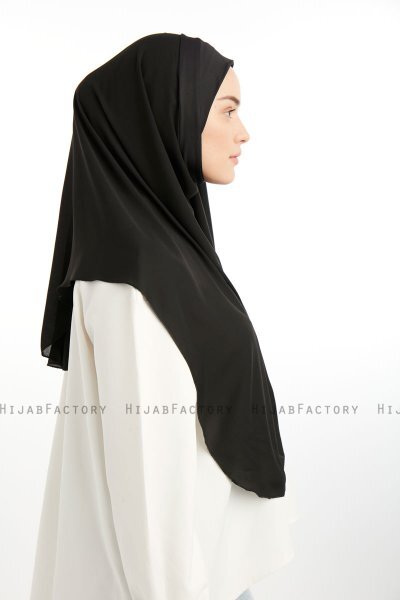 Bengi - Micro Krep Turban Hijab Noir