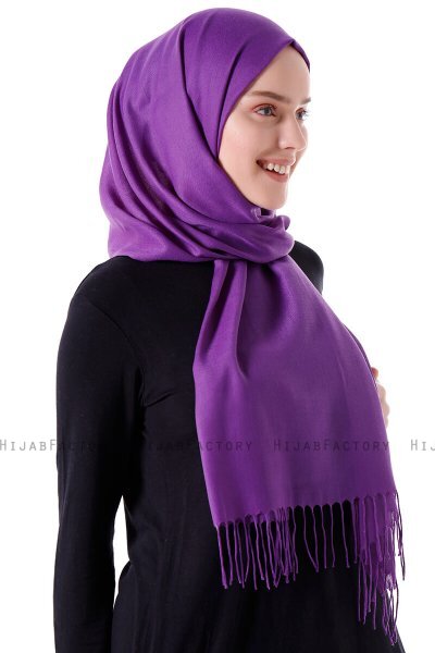 Demet - Hijab Pashmina Violet Foncé