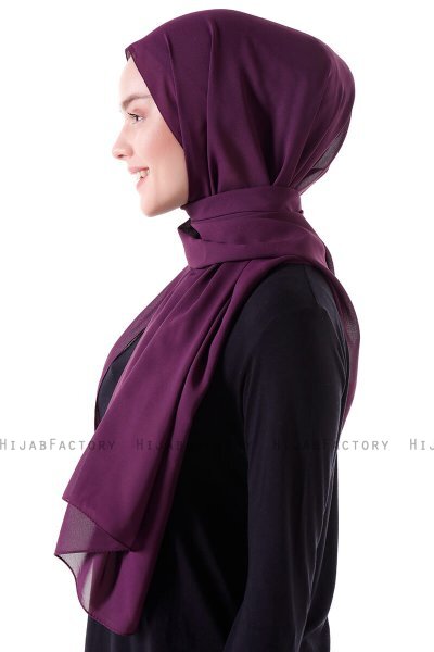 Hadise - Hijab Chiffon Violet Foncé