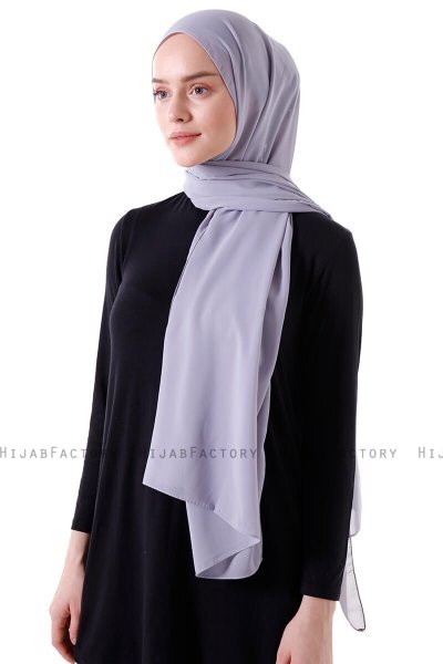 Hadise - Hijab Chiffon Gris Clair
