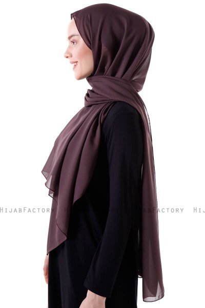 Hadise - Hijab Chiffon Marron Foncé