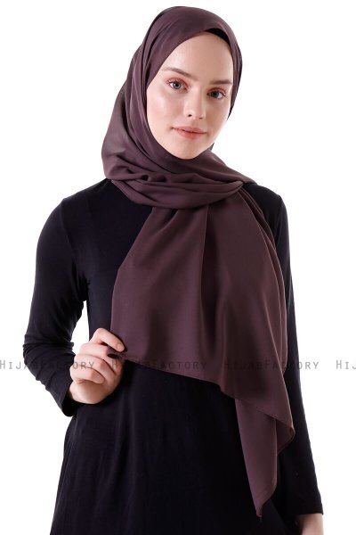 Hadise - Hijab Chiffon Marron Foncé