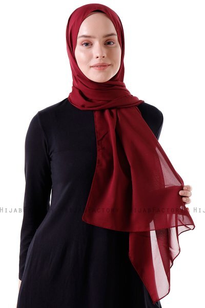 Hadise - Hijab Chiffon Bordeaux Foncé