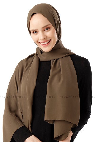 Hadise - Hijab Chiffon Kaki Foncé