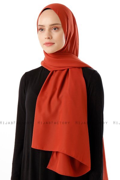 Hadise - Hijab Chiffon Rouge Brique