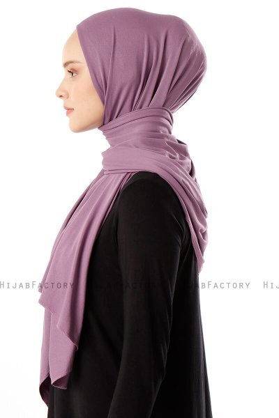 Neylan - Hijab Violet Foncé Basique En Jersey