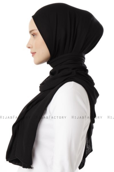 Neylan - Hijab Noir Basique En Jersey