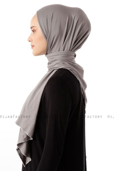 Neylan - Hijab Gris Basique En Jersey