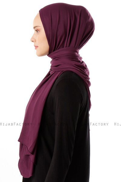 Neylan - Hijab Prune Basique En Jersey