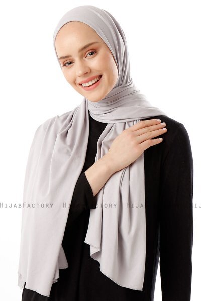 Neylan - Hijab Gris Clair Basique En Jersey