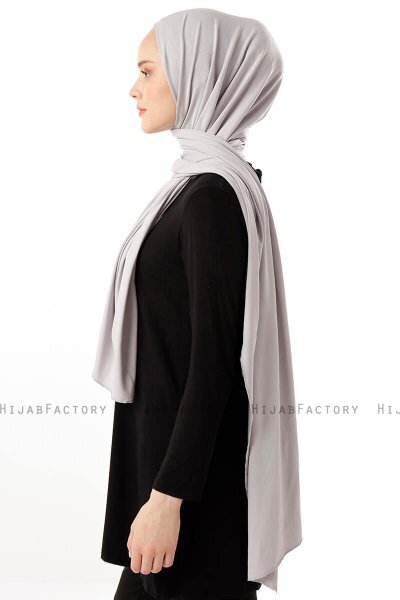 Neylan - Hijab Gris Clair Basique En Jersey