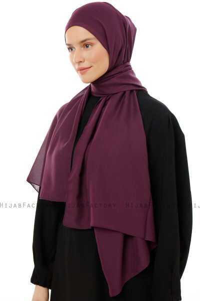 Esra - Hijab Chiffon Violet Foncé