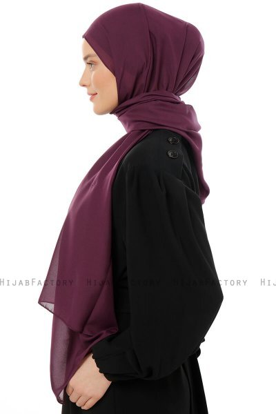 Esra - Hijab Chiffon Violet Foncé