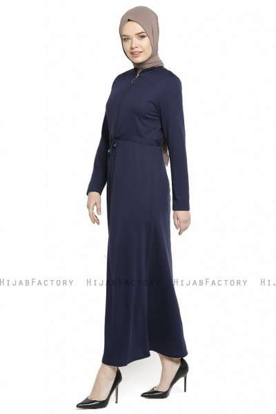 Emine - Abaya Bleu Marin - Miss Cazibe
