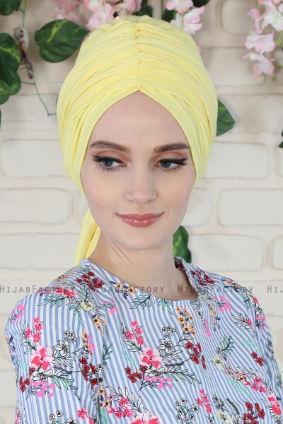 Amy - Turban En Coton Jaune - Ayse Turban