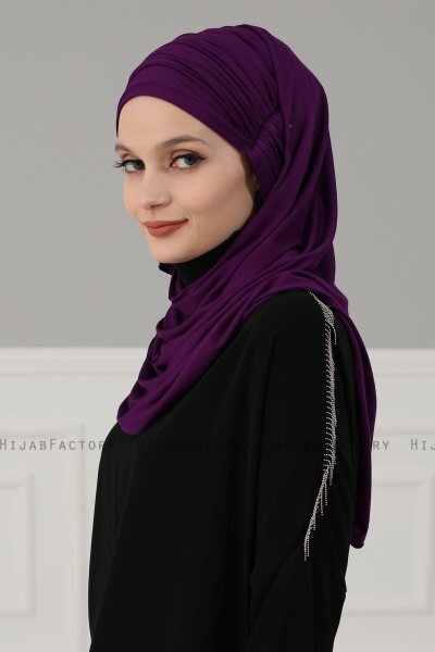 Amy - Turban En Coton Violet - Ayse Turban