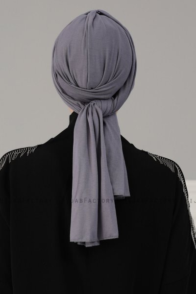 Amy - Turban En Coton Gris - Ayse Turban