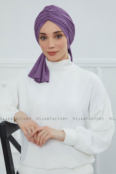 Amy - Turban En Coton Violet