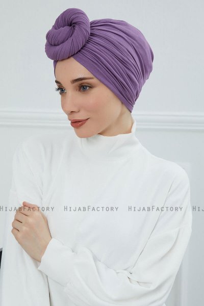 Amy - Turban En Coton Violet