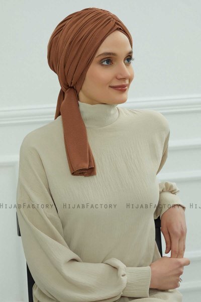 Amy - Turban En Coton Caramel