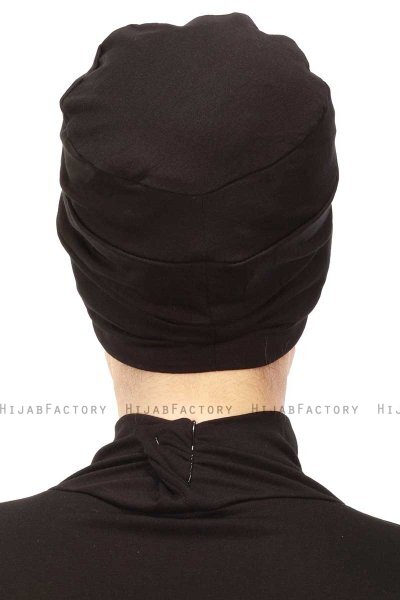 Stella - Turban En Coton Noir