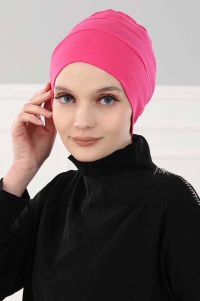 Stella - Turban En Coton Fuchsia
