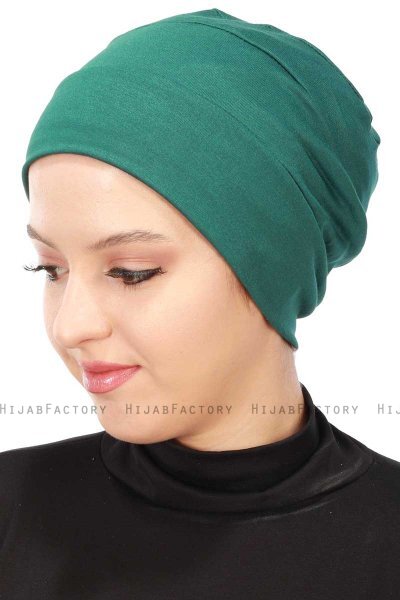 Stella - Turban En Coton Vert Foncé