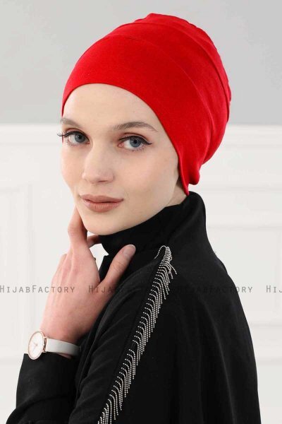 Stella - Turban En Coton Rouge