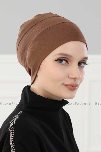 Stella - Turban En Coton Caramel