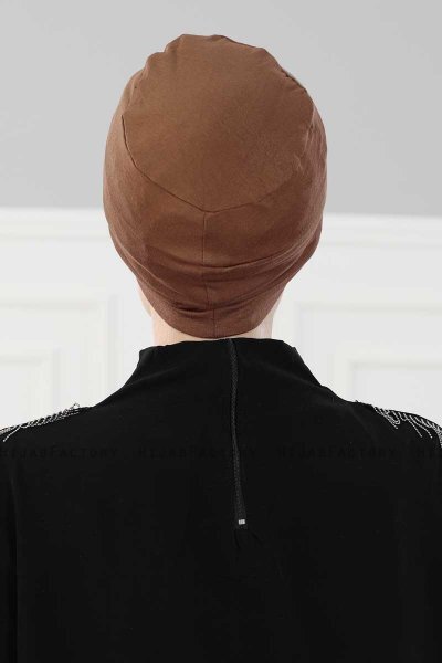 Stella - Turban En Coton Caramel