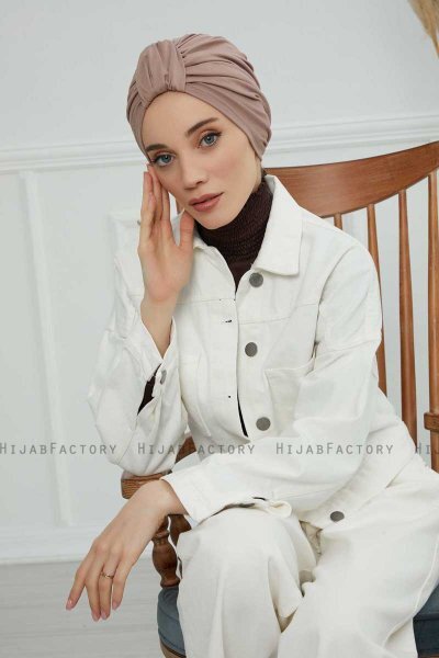 Laura - Turban En Coton Taupe