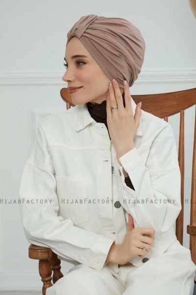 Laura - Turban En Coton Taupe