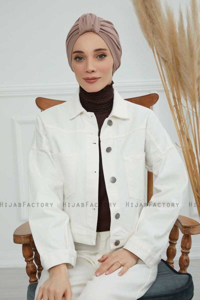Laura - Turban En Coton Taupe