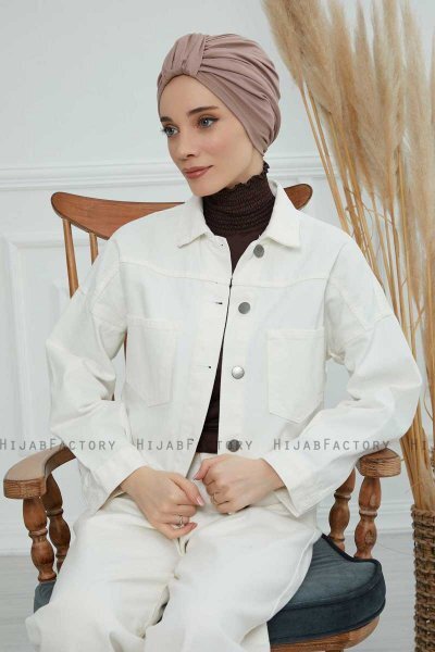 Laura - Turban En Coton Taupe
