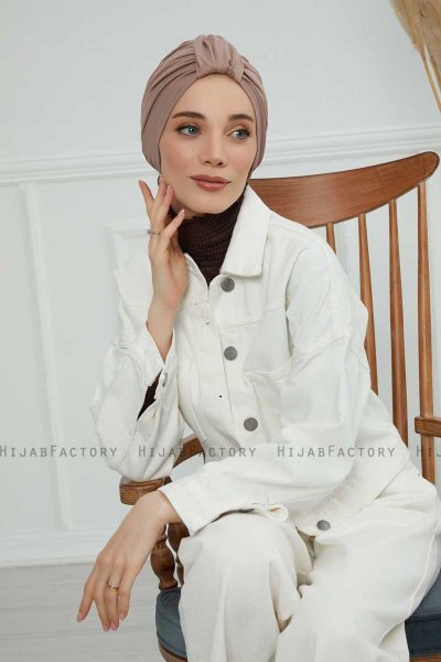 Laura - Turban En Coton Taupe