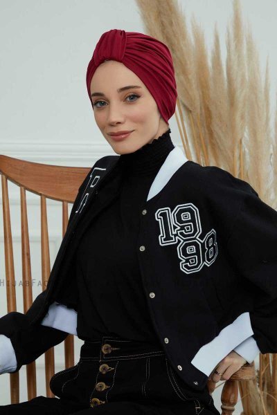 Laura - Turban En Coton Bordeaux