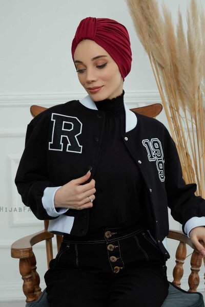 Laura - Turban En Coton Bordeaux