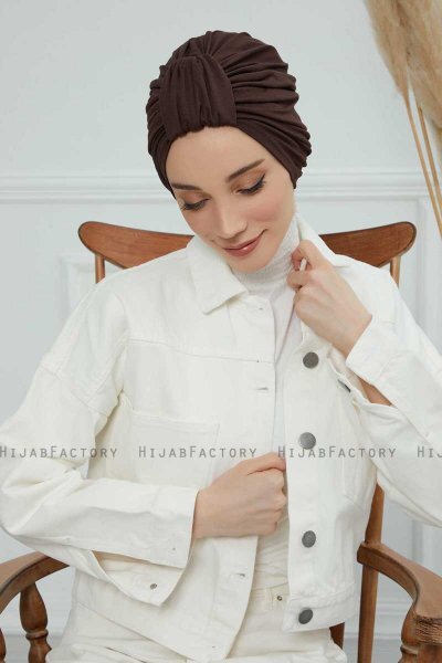 Laura - Turban En Coton Marron
