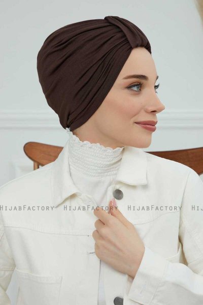 Laura - Turban En Coton Marron