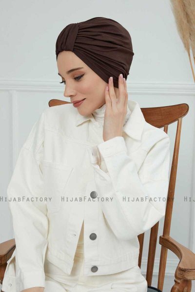 Laura - Turban En Coton Marron