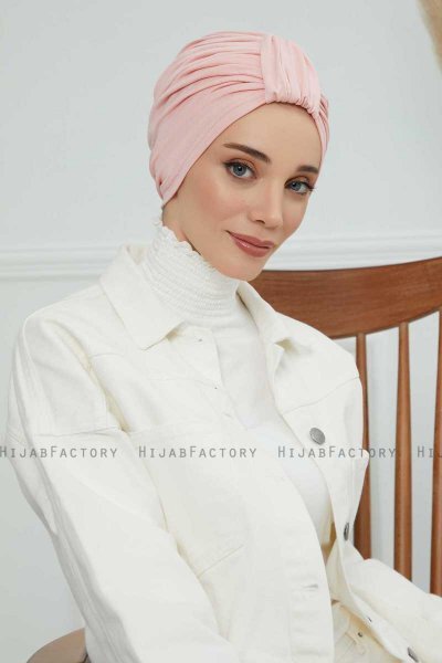 Laura - Turban En Coton Vieux Rose