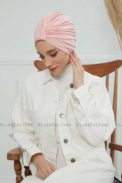 Laura - Turban En Coton Vieux Rose