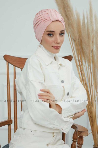 Laura - Turban En Coton Vieux Rose